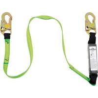 Shock Absorbing Lanyard, 6', E4, Snap Hook Center, Snap Hook Leg Ends, Polyester SHE901 | Stor-it Systems