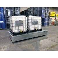 Steel Ultra-Twin IBC Spill Pallet&reg;, 370 US gal. Spill Capacity, 103.8" x 26.8" x 51.1" Stor-it Systems