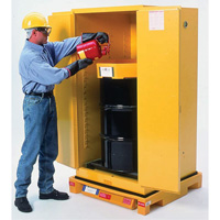 Single Drum Ultra-Safety Cabinet Bladder System, 37,8" lo x 37,8" la x 6,3" h, Capacit&eacute; de charge 1500 lb Stor-it Systems
