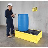 Ultra-Spill Pallet flexible, 2 barils, Capacit&eacute; de d&eacute;versement 66 gal. US, 48" x 24" x 14" Stor-it Systems