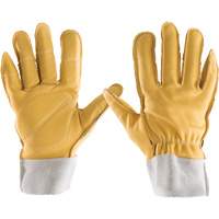 Gants tout cuir, 7/Petit, Paume en Cuir fleur, Poignet &eacute;lastique Stor-it Systems
