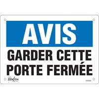 "Porte fermée" Sign, 7" x 10", Vinyl, French SHG592 | Stor-it Systems