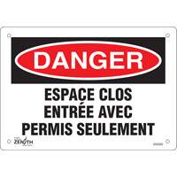 "Espace clos" Sign, 7" x 10", Plastic, French SHG593 | Stor-it Systems