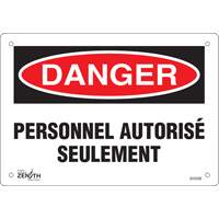 "Personnel autorisé seulement" Sign, 7" x 10", Plastic, French SHG596 | Stor-it Systems
