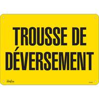 "Trousse de déversement" Sign, 10" x 14", Plastic, French SHG598 | Stor-it Systems