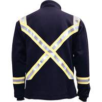 Veste FR ray&eacute;e en molleton &agrave; fermeture &agrave; glissi&egrave;re compl&egrave;te, T-Grand, Bleu marin Stor-it Systems