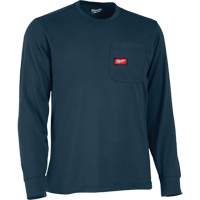 Gridiron™ Long-Sleeved Pocket-T-Shirt, Men's, Small, Blue SHG907 | Stor-it Systems