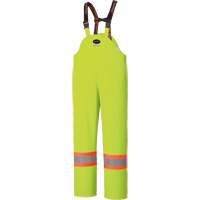Flame Resistant Waterproof Stretch Bib Pants, X-Small, High Visibility Lime-Yellow SHH608 | Stor-it Systems