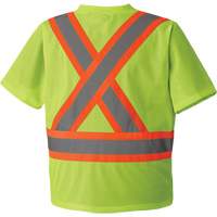 5993P Mesh Safety T-Shirt, Polyester, Small, High Visibility Lime-Yellow Stor-it Systems