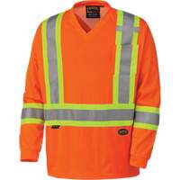 6984 Traffic Micro Mesh Long-Sleeved Safety Shirt, Small, High Visibility Orange Stor-it Systems