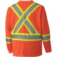 6984 Traffic Micro Mesh Long-Sleeved Safety Shirt, Small, High Visibility Orange Stor-it Systems