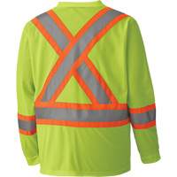 6985 Traffic Micro Mesh Long-Sleeved Safety Shirt, Small, High Visibility Lime-Yellow Stor-it Systems