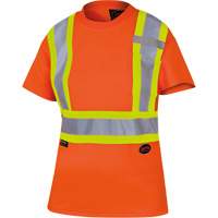 6948 Women's Bird's-Eye Safety T-Shirt, Polyester, X-Small, High Visibility Orange Stor-it Systems
