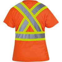 6948 Women's Bird's-Eye Safety T-Shirt, Polyester, X-Small, High Visibility Orange Stor-it Systems
