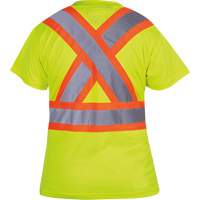 6949 Women's Bird's-Eye Safety T-Shirt, Polyester, X-Small, High Visibility Lime-Yellow Stor-it Systems