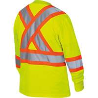 6969 Women's Bird's-Eye Long-Sleeved Safety Shirt, Polyester, X-Small, High Visibility Lime-Yellow Stor-it Systems