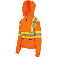 6924W Women's Fleece Hoodie with Zipper, Polyester, X-Small, High Visibility Orange Stor-it Systems