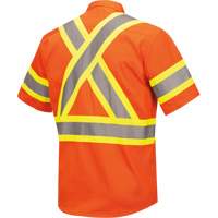 4442 Ultra Cool Short-Sleeved Safety Shirt, Cotton, Small, High Visibility Orange Stor-it Systems