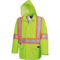 5628 The Rock  Waterproof Safety Jacket, Polyester/Polyurethane, High Visibility Lime-Yellow, Small Stor-it Systems
