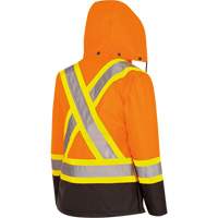 5020BBW Women's  7-in-1 Waterproof Jacket with Hood, Polyester/Polyurethane, High Visibility Orange, X-Small Stor-it Systems