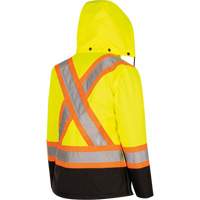 5021BBW Women's  7-in-1 Waterproof Jacket with Hood, Polyester/Polyurethane, High Visibility Lime-Yellow, X-Small Stor-it Systems
