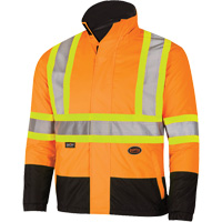 5770 Waterproof Reversible Safety Jacket, Polyester/Polyurethane, High Visibility Orange, Small Stor-it Systems
