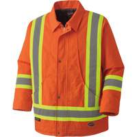 5537A Quilted Duck Safety Parka, High Visibility Orange, Small Stor-it Systems