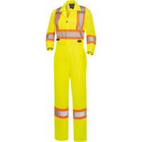 5999AW Women's High-Visibility Traffic Safety Coveralls, X-Small, High Visibility Lime-Yellow Stor-it Systems