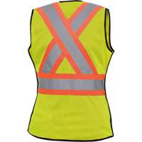 489 Women's High-Visibility Safety Tear-Away Vest, High Visibility Lime-Yellow, X-Small, Polyester Stor-it Systems
