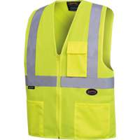 Safety Vest with 2" Tape, High Visibility Lime-Yellow, 4X-Large, Polyester, CSA Z96 Class 2 - Level 2 SHI027 | Stor-it Systems