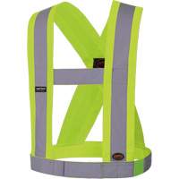 High-Visibility 4" Wide Adjustable Safety Sash, CSA Z96 Class 1, High Visibility Lime-Yellow, Silver Reflective Colour, One Size SHI030 | Stor-it Systems