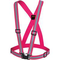 High-Visibility Adjustable Safety Sash, Pink, Silver Reflective Colour, One Size SHI032 | Stor-it Systems