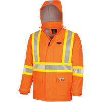 5884 Flash-Gard&reg; FR/Arc-Rated Waterproof Jacket with Hood, Small, High Visibility Orange, 51 cal/cm² Stor-it Systems
