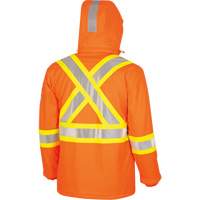 5884 Flash-Gard&reg; FR/Arc-Rated Waterproof Jacket with Hood, Small, High Visibility Orange, 51 cal/cm² Stor-it Systems