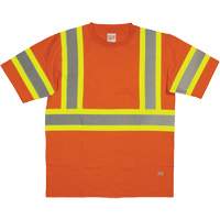 Chemise de s&eacute;curit&eacute; &agrave; manches courtes, Coton, T-petit, Orange haute visibilit&eacute; Stor-it Systems