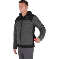 Veste chauffante M12 QuietShell avec pile, Hommes, Petit, Gris Stor-it Systems