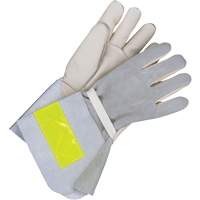 Lined Utility Gloves with 5" Cuff, Grain Cowhide, Size 10 Stor-it Systems