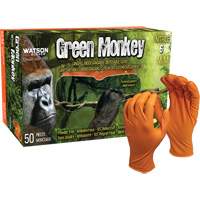 Green Monkey™ Disposable Gloves, Small, Nitrile, 6-mil, Powder-Free, Orange SHJ869 | Stor-it Systems