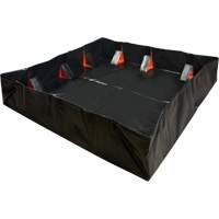 IBX Wall Pop-Up Berm, 268 US gal. Capacity, 6' W x 6' L x 12" H, Snap-Up Bracket Stor-it Systems