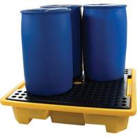4-Drum Spill Pallet, 66 US gal. Spill Capacity, 57.5" x 57.5" x 12" Stor-it Systems