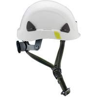 Fibre Metal Climbing Style Safety Helmet, Meets CSA Type 2, Ratchet Suspension, Non-Vented Stor-it Systems