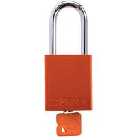 Velocity Plus Safety Lockout Padlock, Orange, Keyed Alike, Aluminum, 1-1/2" Width Stor-it Systems