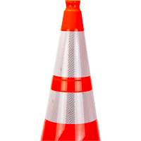 Premium Traffic Cone, 28", Orange, 4" & 6" Reflective Collar(s) Stor-it Systems