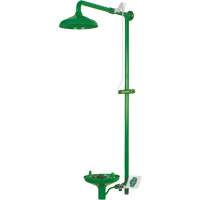 Laboratory Combination Shower with Open ABS Bowl, Wall-Mount Stor-it Systems