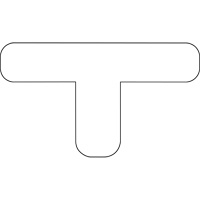 Durastripe Rounded X-TREME DuraT, T, 7" L x 4" W, White, Vinyl Stor-it Systems