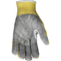 Gants de travail r&eacute;sistant &agrave; la coupe CutPro avec paume en cuir fendu, Taille Petit, Calibre 7, Enveloppe en Kevlar, ASTM ANSI niveau A3 Stor-it Systems