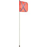 Heavy-Duty Safety Whip, Threaded Mount, 5' High, Orange with Reflective X Stor-it Systems