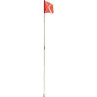 Heavy-Duty Safety Whip, Threaded Mount, 8' High, Orange with Reflective X Stor-it Systems