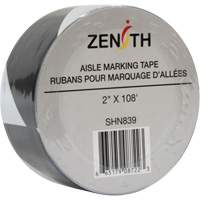 Aisle Marking Tape, 2" x 108', PVC, Black and White Stor-it Systems
