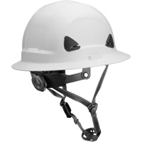 Casque Fibre Metal de style escalade avec bordure compl&egrave;te, R&eacute;pond aux normes CSA type 2, Suspension Rochet, Non ventil&eacute; Stor-it Systems
